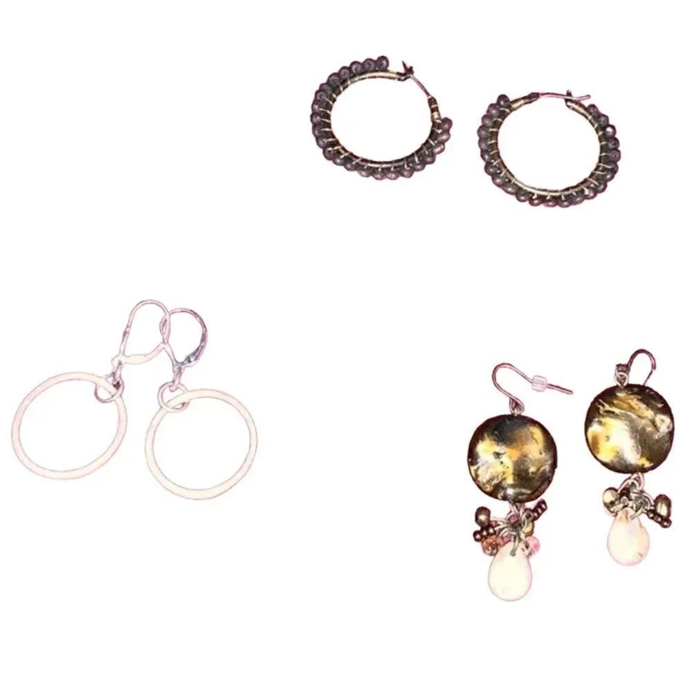 6 Pairs of Pierced ear dangly Earrings - Picture 2 of 10